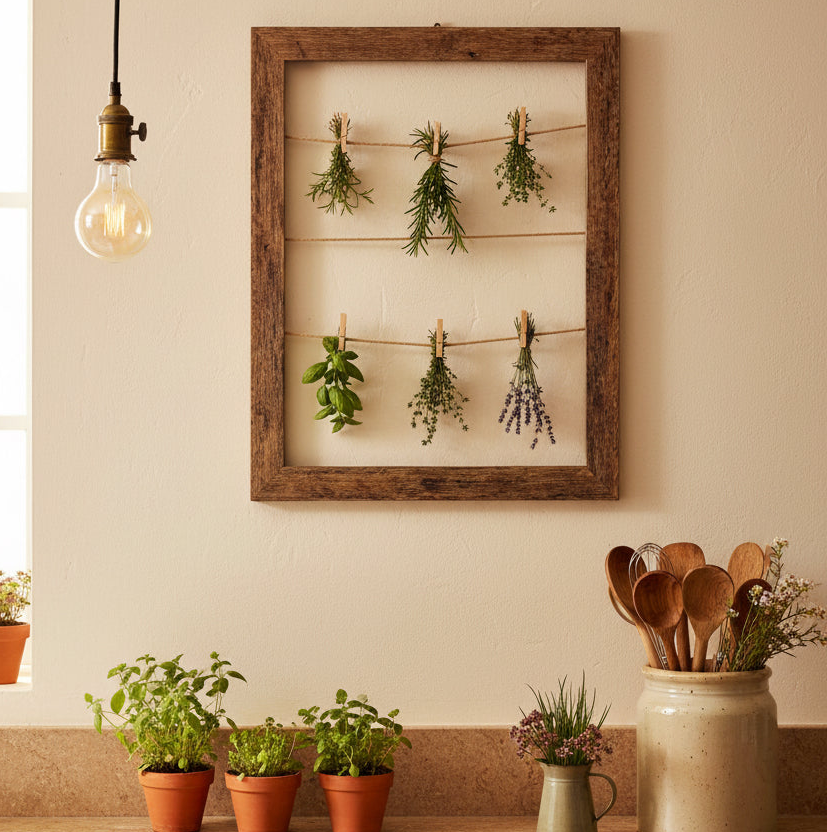 Herb Drying Rack | Hanging Herb Drying Frame | Herb Preservation Kit | Garden Gift for Herbalists | Cottage Kitchen Decor