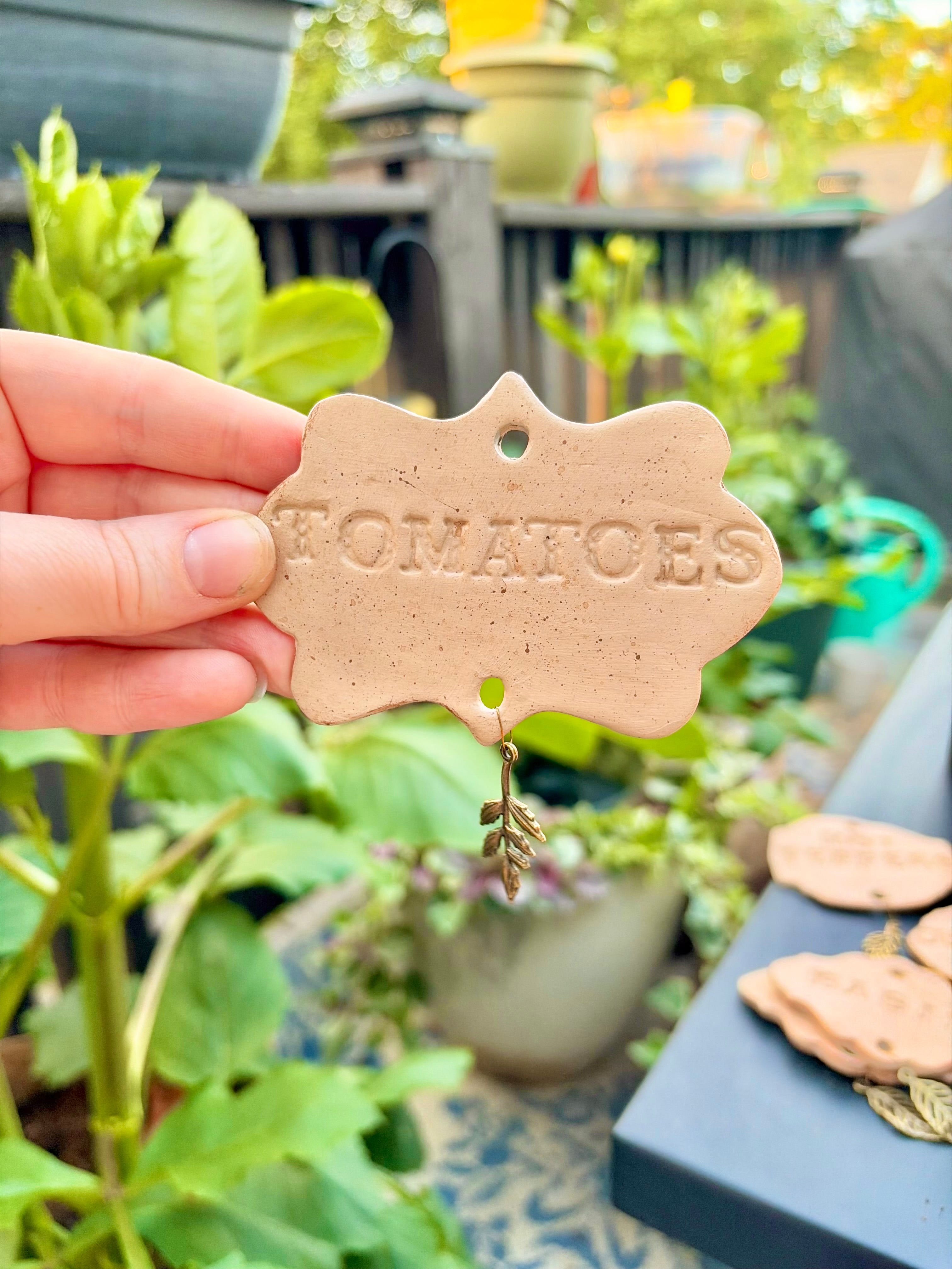 Personalized Clay Garden Markers | Handmade Herb & Vegetable Plant Labels
