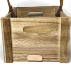 Heirloom Garden Gathering Trug - Eco-Friendly Crate with Leather Handle for Harvesting