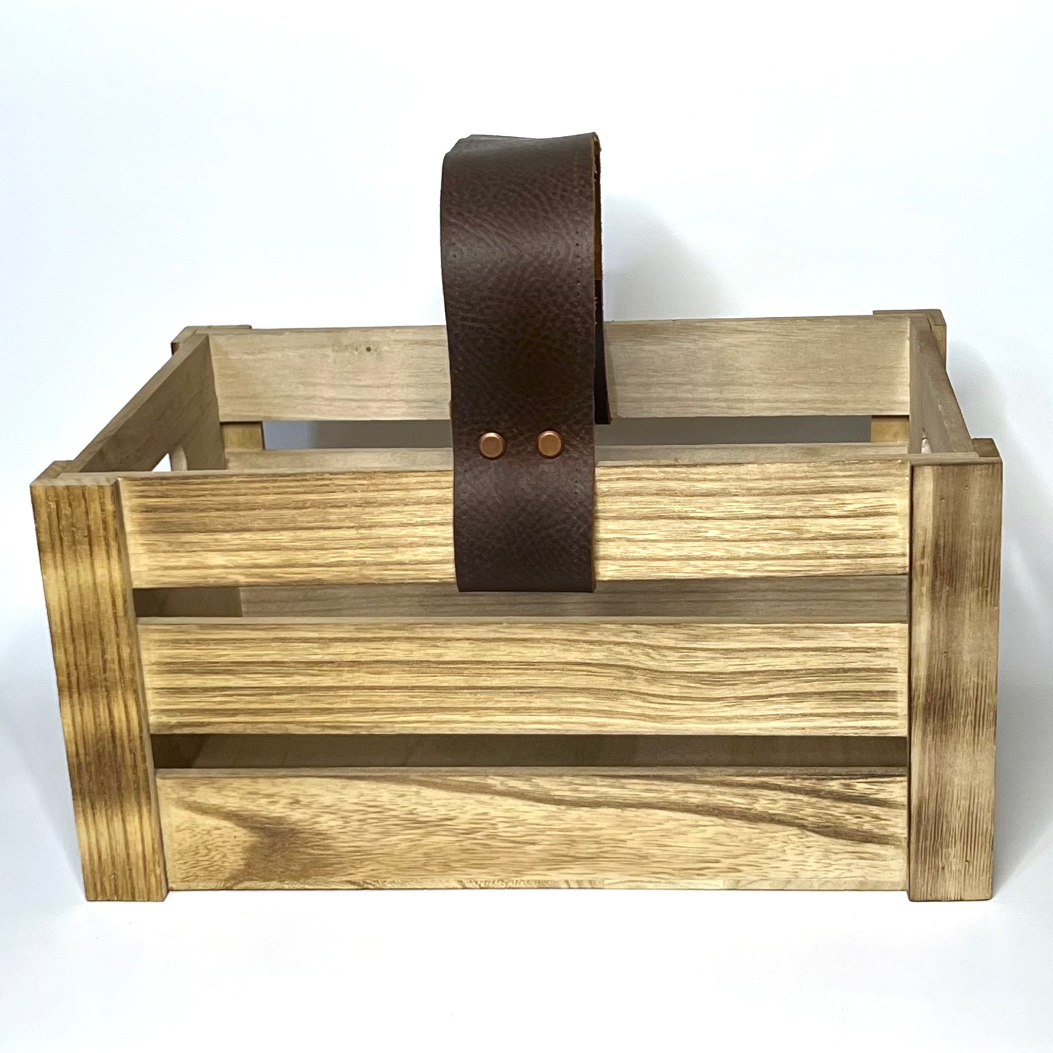 Heirloom Garden Gathering Trug - Eco-Friendly Crate with Leather Handle for Harvesting