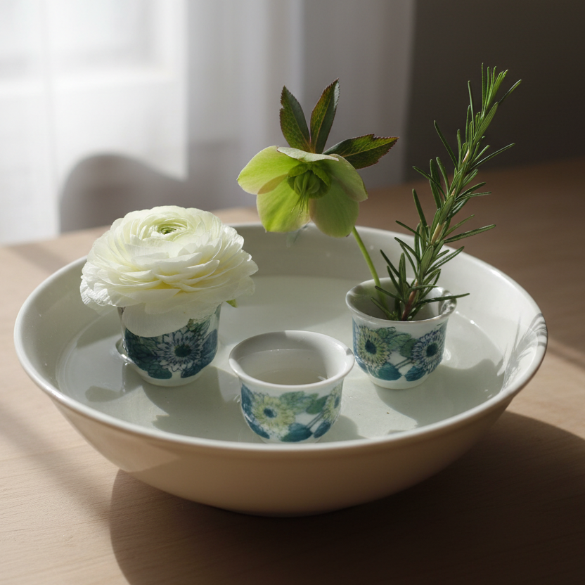 Porcelain Floral Stem Holders | Nesting Flower Frog Set (5 Pieces)