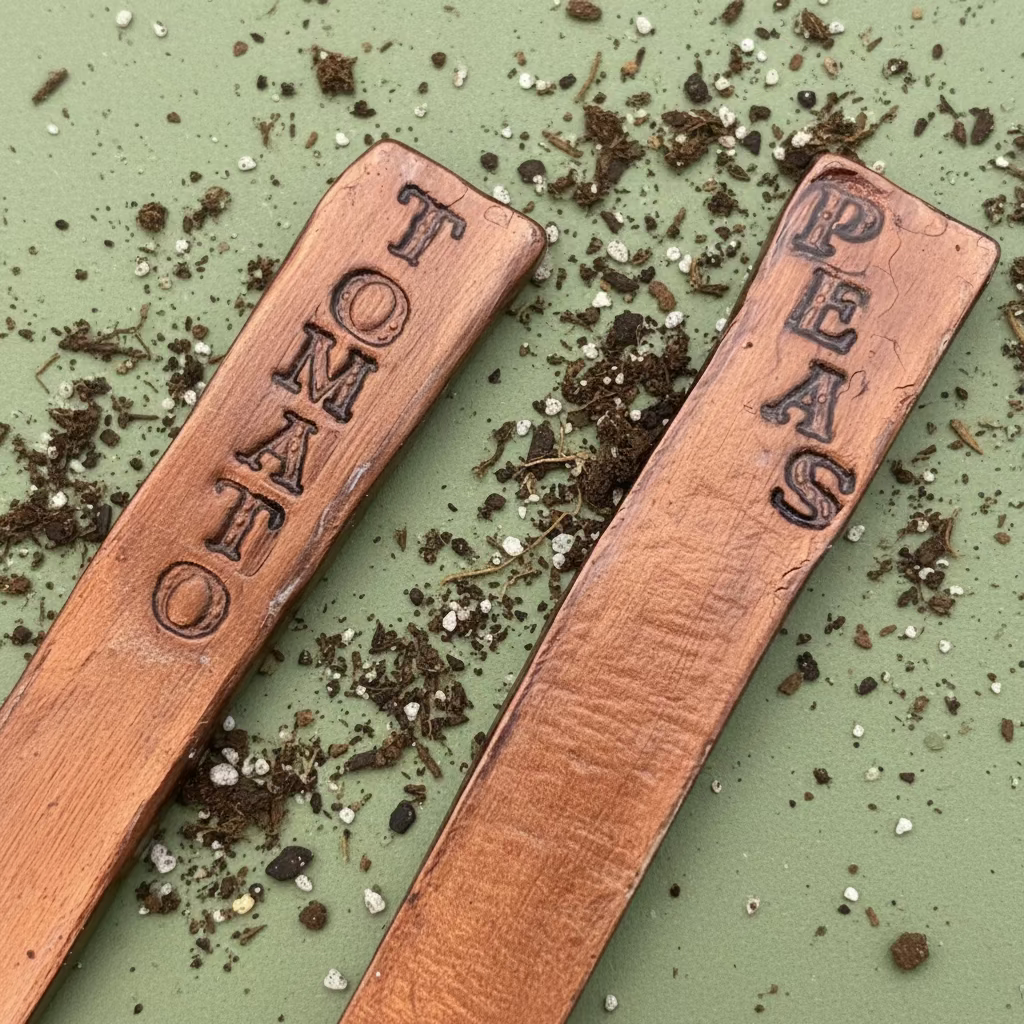 Personalized Heirloom Clay Garden Labels – Handmade Copper Botanical Marker Sets