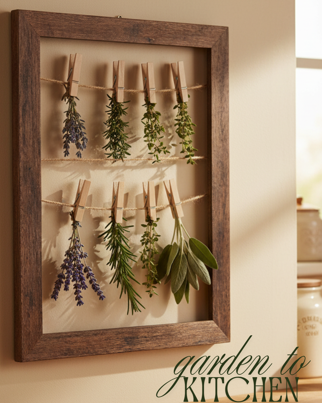 Herb Drying Rack | Hanging Herb Drying Frame | Herb Preservation Kit | Garden Gift for Herbalists | Cottage Kitchen Decor