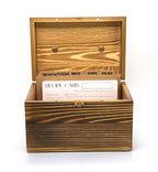 Heirloom Recipe Box – Acacia Wood with Leather Label, Dividers & Cards