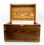 Heirloom Recipe Box – Acacia Wood with Leather Label, Dividers & Cards