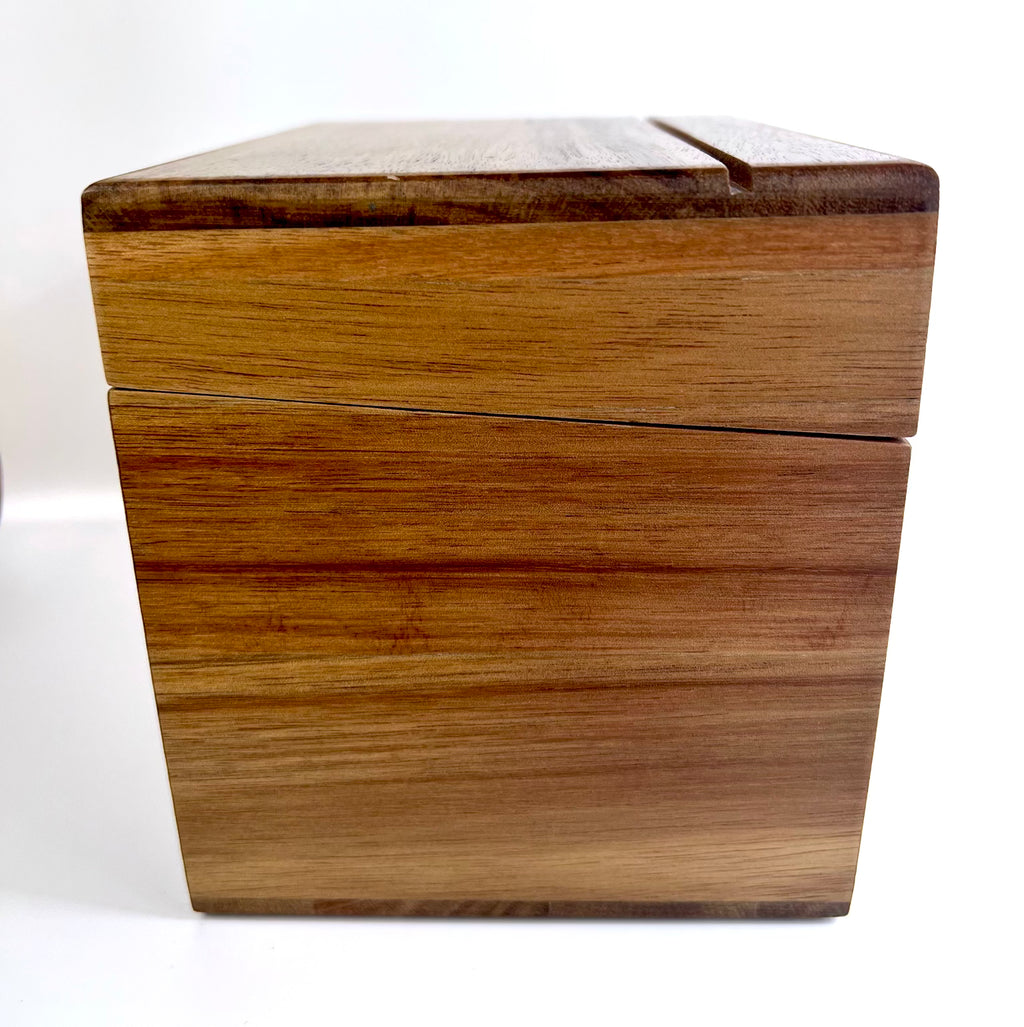 Seed Organizer Box – Acacia Wood Seed Storage with Leather Label, Personalized Garden Storage