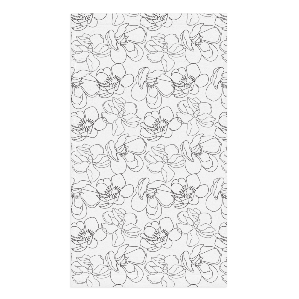 Kitchen Tea Towel – Soft Cotton-Poly Blend, Magnolias
