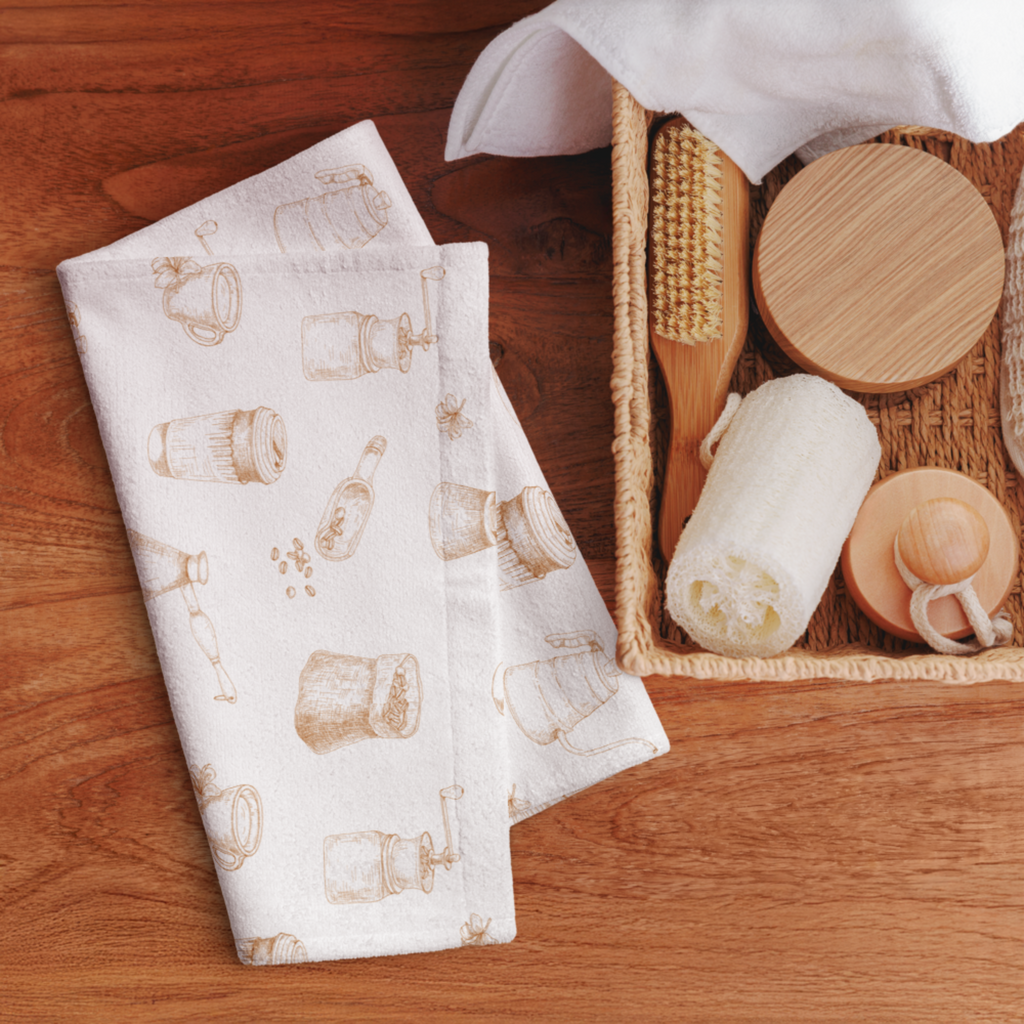 Kitchen Tea Towel – Soft Cotton-Poly Blend, Coffee