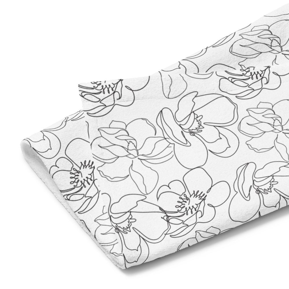 Kitchen Tea Towel – Soft Cotton-Poly Blend, Magnolias